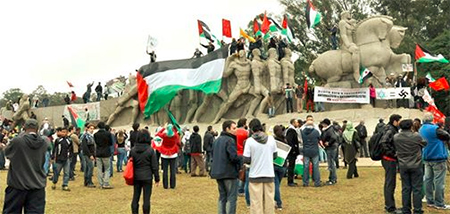 manifestacion de apoyo a palestina en sao paolo